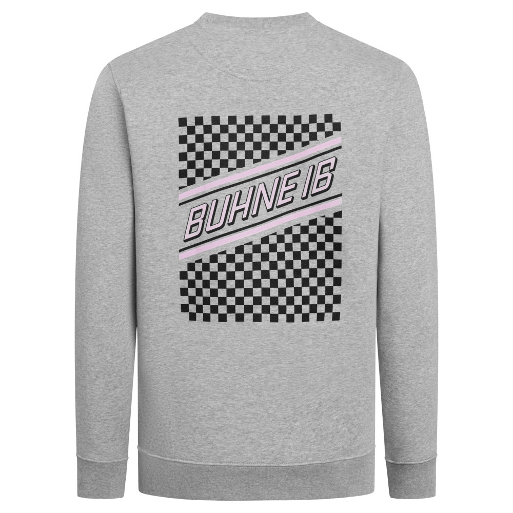 BU16 Sweater Schachbrett/Buhne16 rosa Unisex
