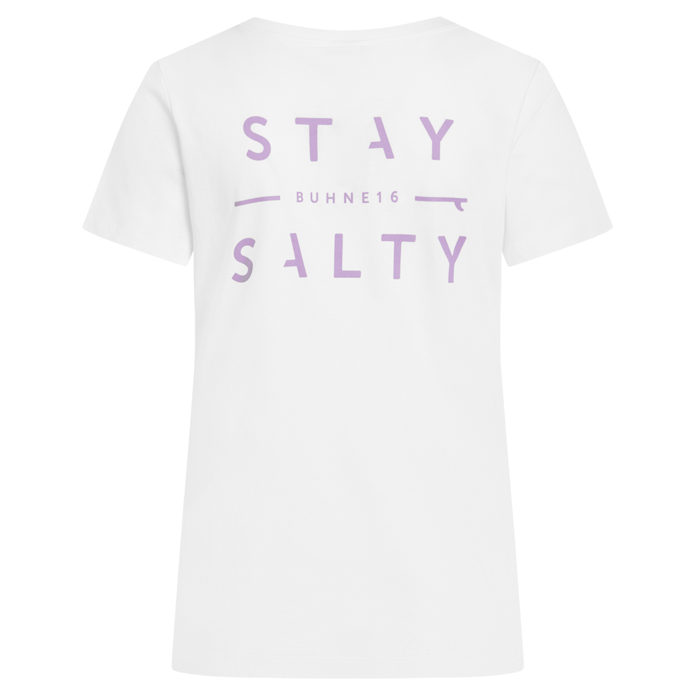 BU16 T-Shirt 'BU16 Stay Salty' lila Damen
