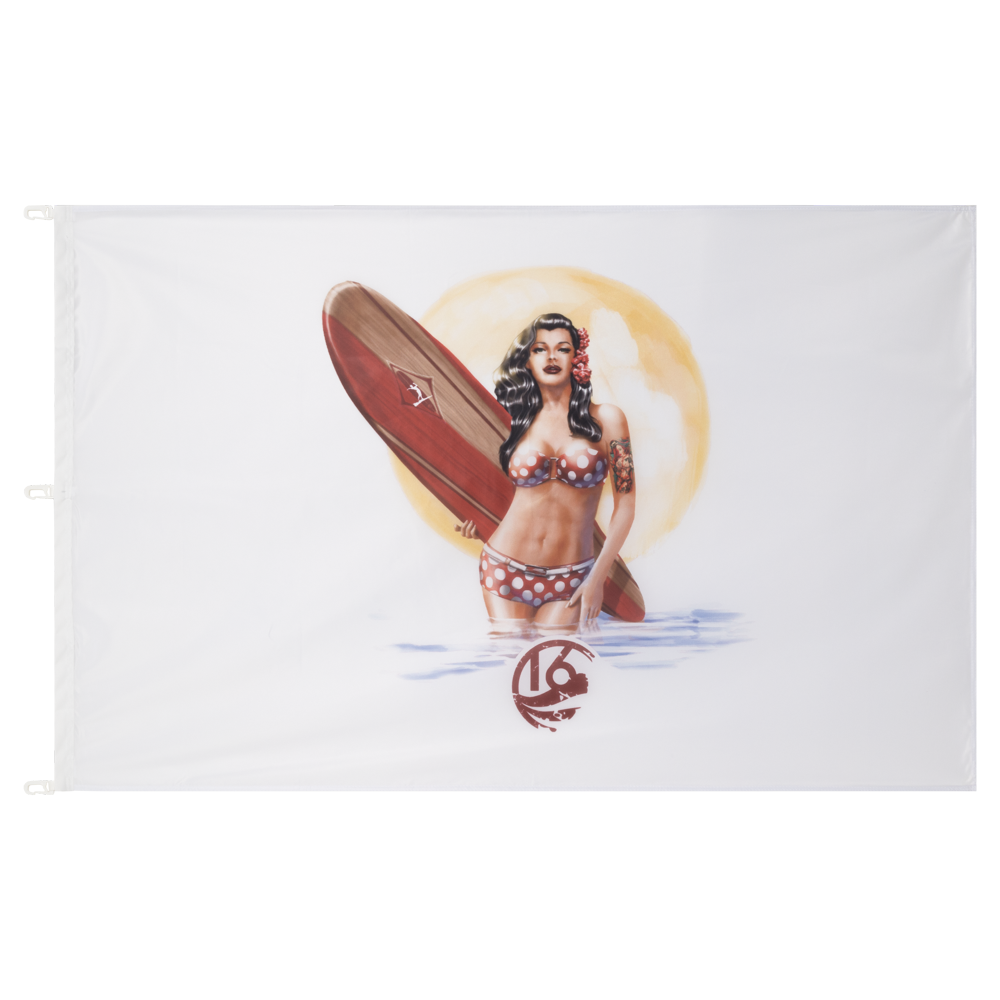 BU16 Flagge 'Buhne Surferin 2022', groß