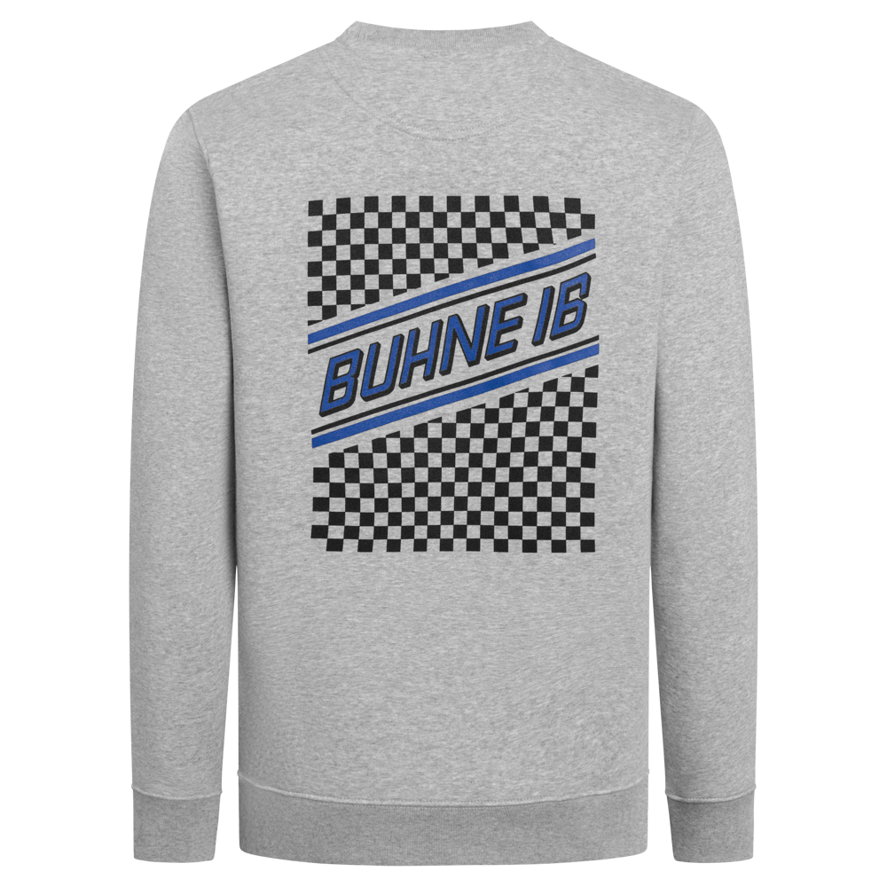 BU16 Sweater  Schachbrett/Buhne16 blau Unisex
